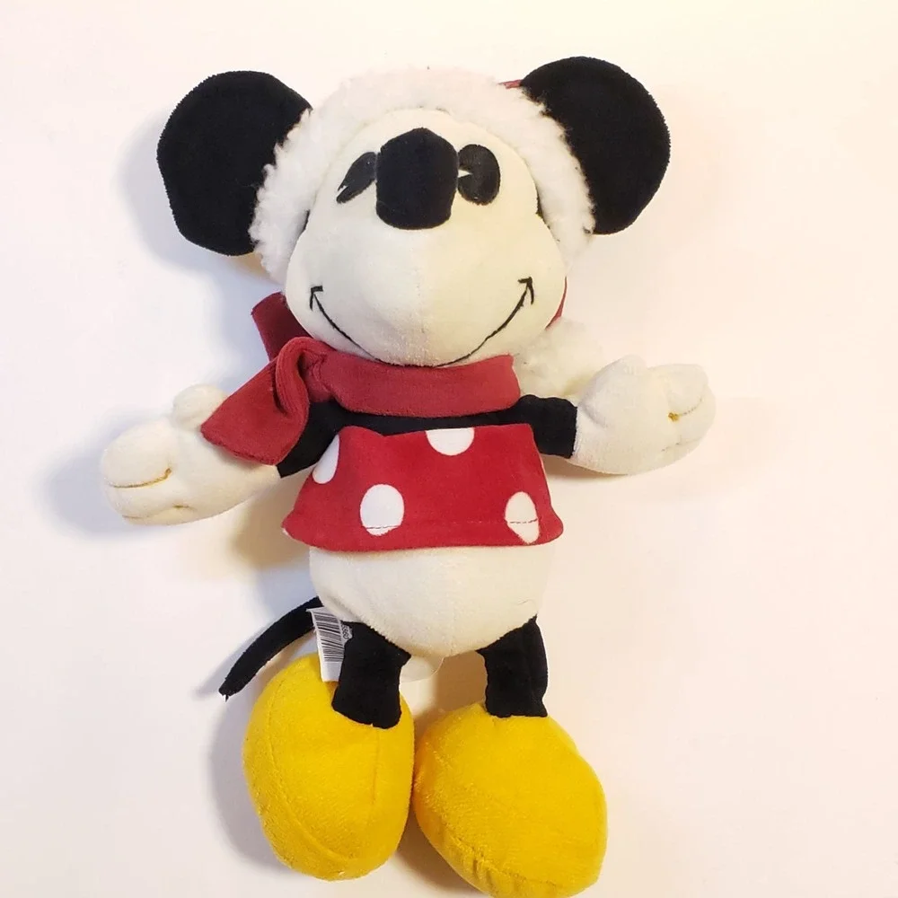 Disney Store Minnie Mouse Plush Pie Eyed Christmas Santa Hat Vintage 8
